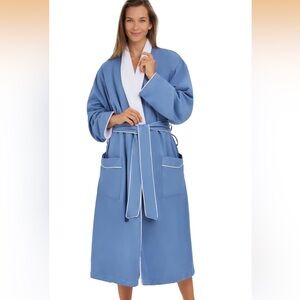 MONARCH Plush Lined Microfiber Bath Robe, XS, color periwinkle